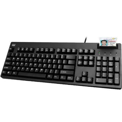 Adesso TAA Compliant Teclado con Lector de Tarjetas Antimicrobiano Rápido