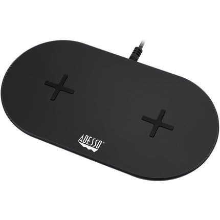 Adesso Base de Carga Inalámbrica Rápida Dual 15W Qi 3mm