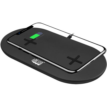 Adesso Base de Carga Inalámbrica Rápida Dual 15W Qi 3mm