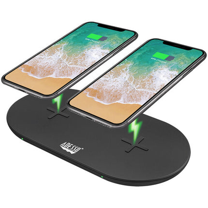Adesso Base de Carga Inalámbrica Rápida Dual 15W Qi 3mm