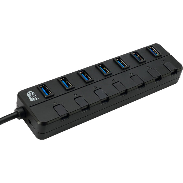 Adesso Hub USB 3.0 7 Puertos con Interruptores y Adaptador AC