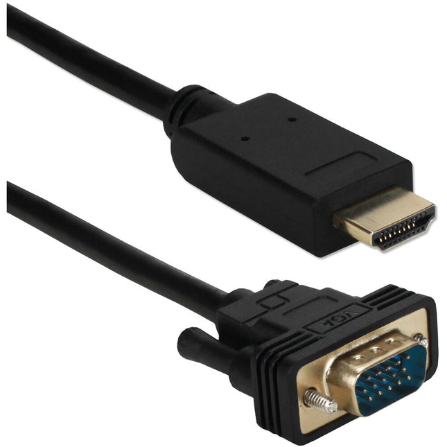 QVS Cable Convertidor HDMI a VGA 10 Pies Soporta 1080p60