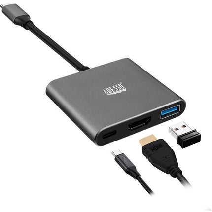 Adesso Estación de Acoplamiento USB-C 3 en 1 con HDMI 4K Thunderbolt 3