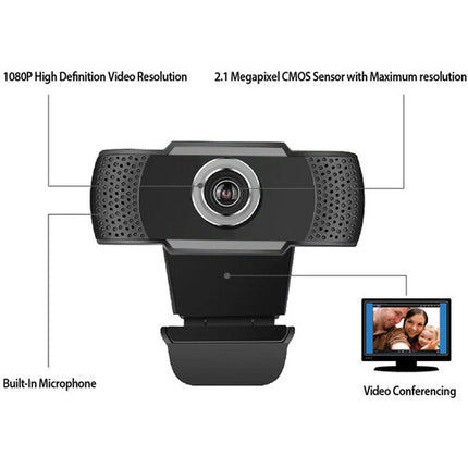 Adesso CyberTrack H4-TAA Webcam USB HD 1080P 2.1MP Manual Focus