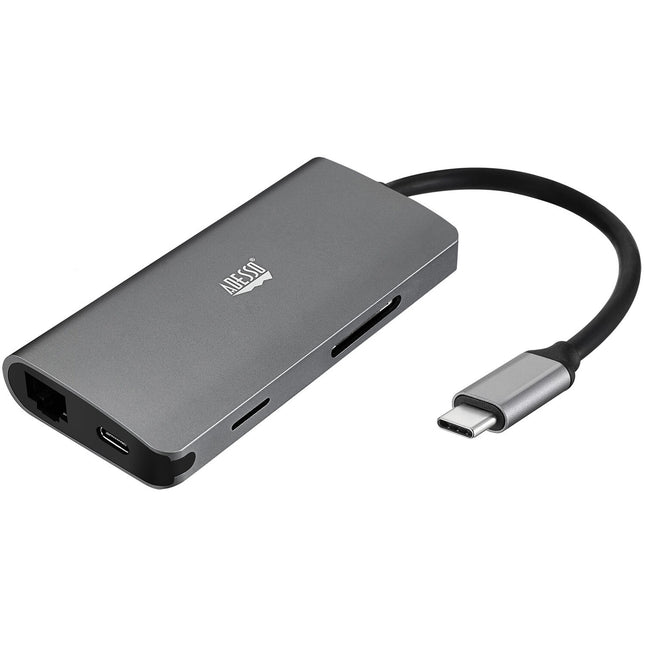 Estación de acoplamiento USB-C Adesso 8 en 1 con HDMI 100W y lector SD