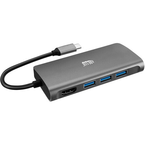Estación de acoplamiento USB-C Adesso 8 en 1 con HDMI 100W y lector SD