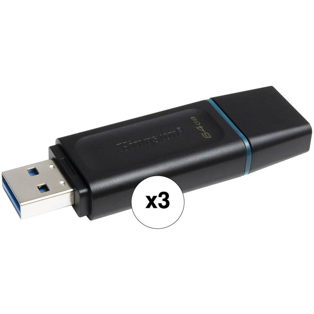 Kingston 64GB DataTraveler Exodia Unidad Flash USB 3.2 Gen 1 3 Pack