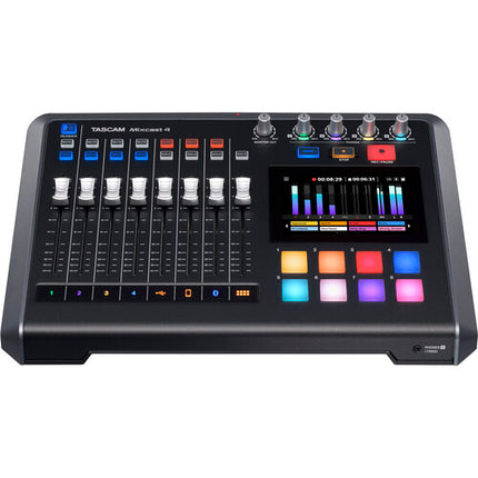 TASCAM Mixcast 2 Kit de Podcast con 2 Micrófonos Shure SM7B y 8 Faders