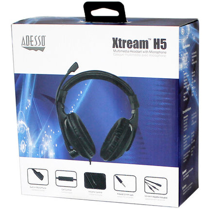 Adesso Xtream H5 Auriculares Multimedia Estéreo Micrófono 40mm 3.5mm