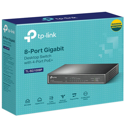TP-Link TL-SG1008P V4 Conmutador 8 Puertos Gigabit Ethernet 64W PoE+