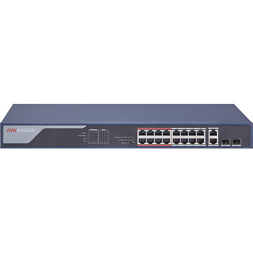 Hikvision DS-3E1318P-EI Switch de Red Gestionado 16 Puertos PoE+ 230W Rackmount