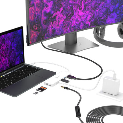 j5create Hub Multi Puerto USB Tipo C con Power Delivery 2 USB 3.1 HDMI y Lector SD Blanco