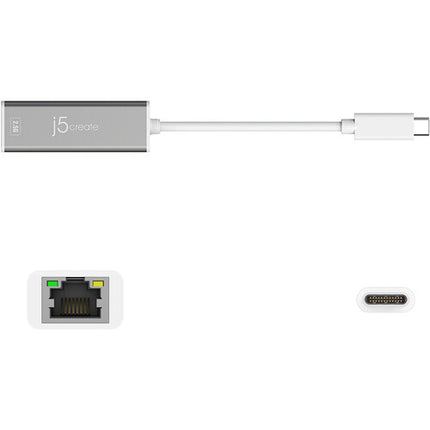 j5create Adaptador USB Type-C a Ethernet 2.5Gb Puerto RJ45 3.9 Pulgadas