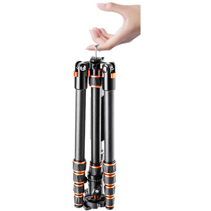 K&F Concept BA225 Trípode Fibra de Carbono 2.2 lb 18 a 60" Altura ajustable