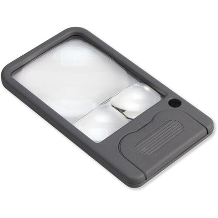 Carson PM-33 Lupa de bolsillo LED 6x 4.3x 2.5x con luz y pilas CR2032