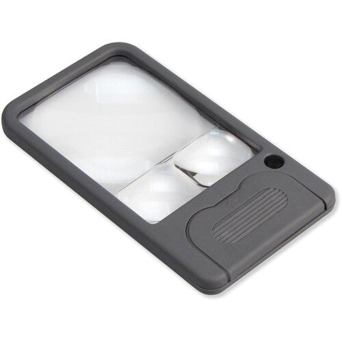 Carson PM-33 Lupa de bolsillo LED 6x 4.3x 2.5x con luz y pilas CR2032