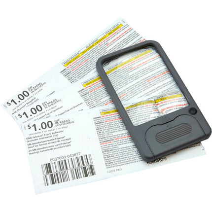 Carson PM-33 Lupa de bolsillo LED 6x 4.3x 2.5x con luz y pilas CR2032