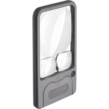 Carson PM-33 Lupa de bolsillo LED 6x 4.3x 2.5x con luz y pilas CR2032