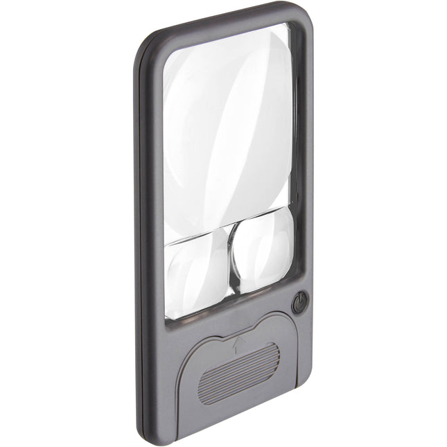 Carson PM-33 Lupa de bolsillo LED 6x 4.3x 2.5x con luz y pilas CR2032