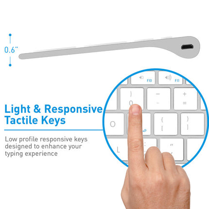 Macally Teclado Bluetooth Inalámbrico para Mac 110 Teclas Plata