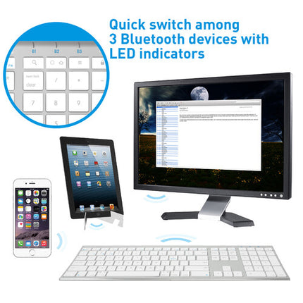 Macally Teclado Bluetooth Inalámbrico para Mac 110 Teclas Plata