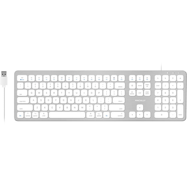Macally Teclado USB con 2 Puertos USB 2.0 para Mac Slim y Número