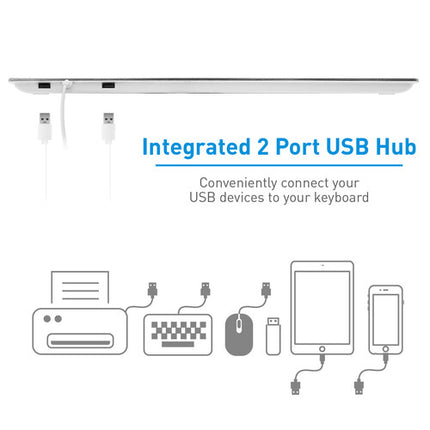Macally Teclado USB con 2 Puertos USB 2.0 para Mac Slim y Número
