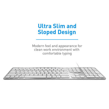 Macally Teclado USB con 2 Puertos USB 2.0 para Mac Slim y Número