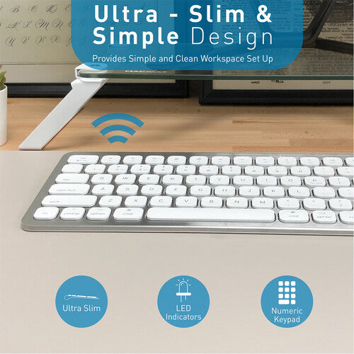 Macally Quick Switch Slim Teclado Inalámbrico Bluetooth para Mac batería 2 meses y conexión 3 dispositivos