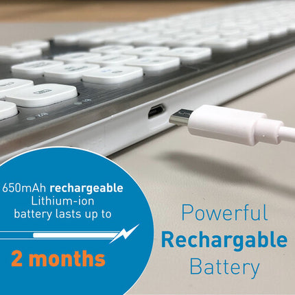 Macally Quick Switch Slim Teclado Inalámbrico Bluetooth para Mac batería 2 meses y conexión 3 dispositivos