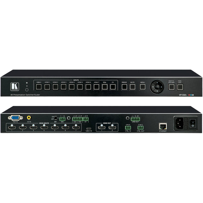 Kramer VP-550X Switcher de Presentación 10x1 4K 60Hz HDMI VGA USB-C Rack