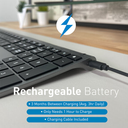 Macally Teclado Inalámbrico Bluetooth para Mac 110 Teclas Flexibles 3 Dispositivos