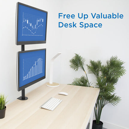 Mount-It! Soporte Vertical Doble para Monitores 13 a 32" con Ajuste de Altura y Gestión de Cables