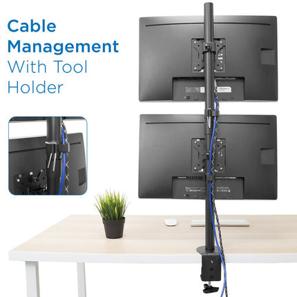 Mount-It! Soporte Vertical Doble para Monitores 13 a 32" con Ajuste de Altura y Gestión de Cables