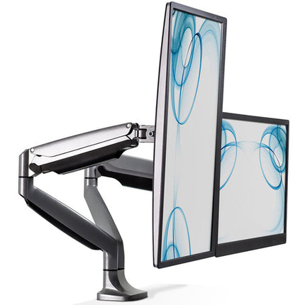 Mount-It! Soporte de Escritorio para Doble Monitor hasta 32" Plata 24" Extensión 13" Altura