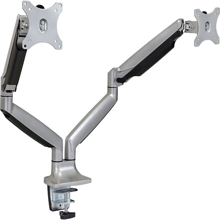Mount-It! Soporte de Escritorio para Doble Monitor hasta 32" Plata 24" Extensión 13" Altura