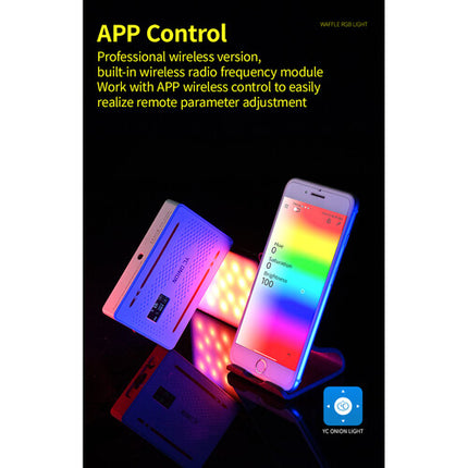 YC Onion WAFFLE Pro Luz LED RGB Recargable 2900mAh 3200-6200K Ajustable