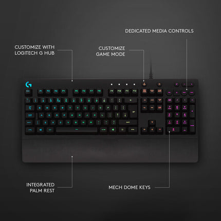 Logitech G G213 Prodigy Teclado Gaming RGB Con Reposamuñecas Integrado