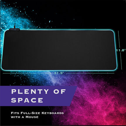 TILTED NATION Alfombrilla Gaming RGB Extendida 31.5" Antideslizante Resistente Agua