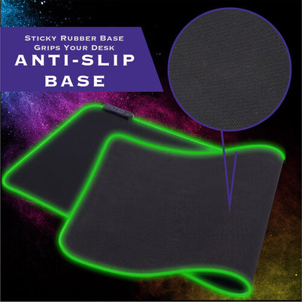 TILTED NATION Alfombrilla Gaming RGB Extendida 31.5" Antideslizante Resistente Agua