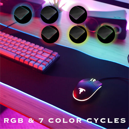 TILTED NATION Alfombrilla Gaming RGB Extendida 31.5" Antideslizante Resistente Agua
