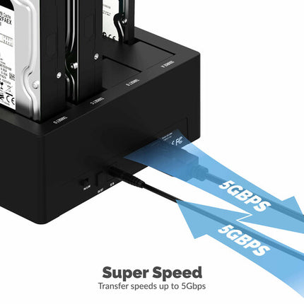 Sabrent Docking Station USB 3.0 SATA 4 bahías 5 Gb/s para SSD y HDD