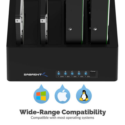 Sabrent Docking Station USB 3.0 SATA 4 bahías 5 Gb/s para SSD y HDD