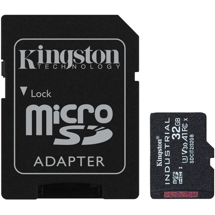 Kingston 32GB Industrial microSDHC UHS-I Clase 10 V30 100MB/s con Adaptador SD