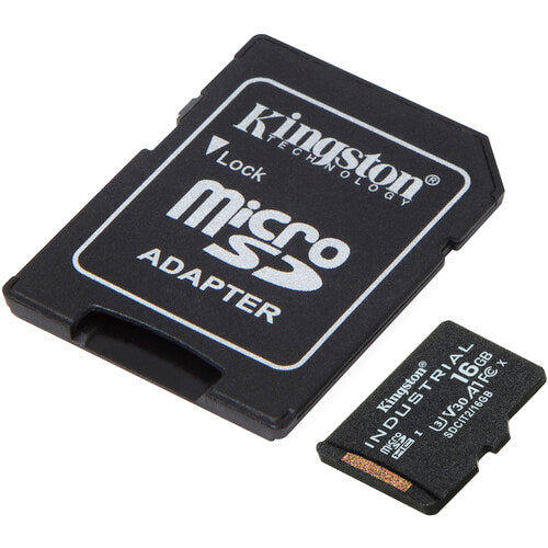 Kingston 16GB Industrial microSDHC UHS-I Clase 10 V30 con Adaptador SD