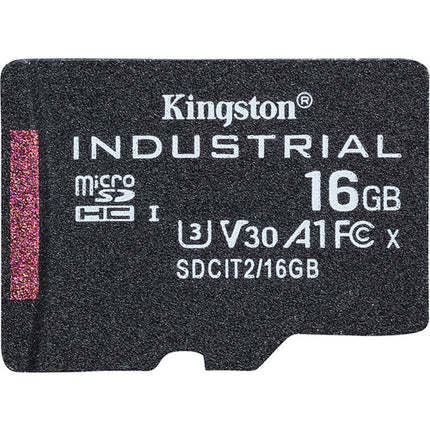 Kingston 16GB Industrial microSDHC UHS-I Clase 10 V30 con Adaptador SD