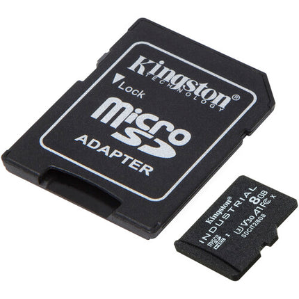 Kingston 8GB Industrial microSDHC tarjeta memoria UHS-I 100MB/s con adaptador SD