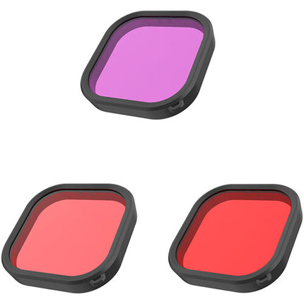 TELESIN Set de Filtros de Buceo para GoPro HERO 9 10 Rojo Rosa Morado