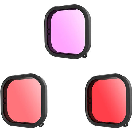 TELESIN Set de Filtros de Buceo para GoPro HERO 9 10 Rojo Rosa Morado