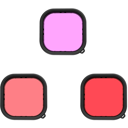 TELESIN Set de Filtros de Buceo para GoPro HERO 9 10 Rojo Rosa Morado